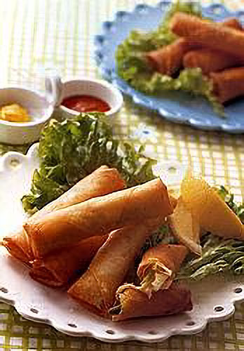 豚肉の細春巻き