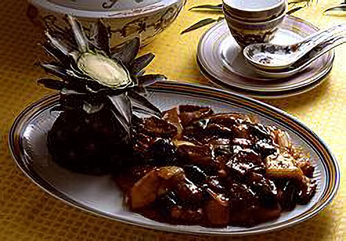 豚レバーとパイナップルの甘酢あんかけ