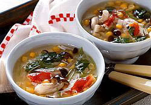 牛乳入り茶碗蒸しのカニあんかけ