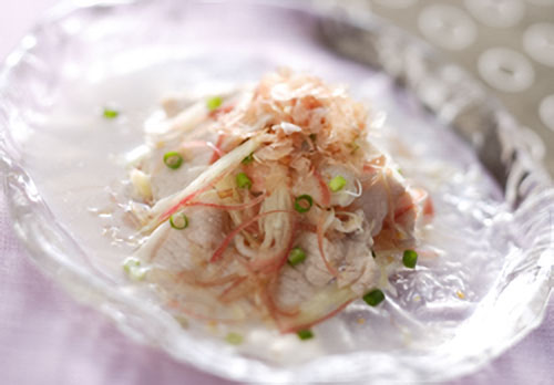 豚肉とみょうがの酢の物