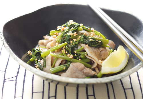 空芯菜と豚肉のにんにく炒め
