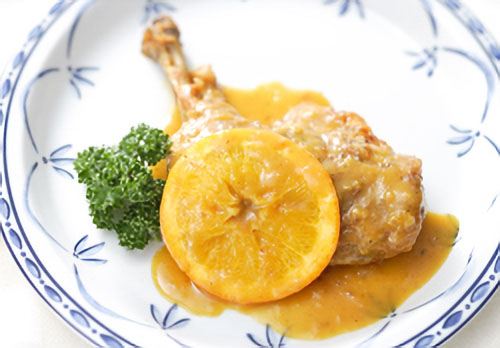 鶏もも肉のオレンジ煮