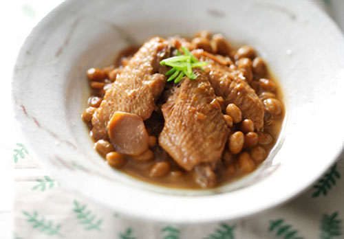 鶏と大豆の煮物