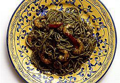 小エビとバジルのスパゲティ